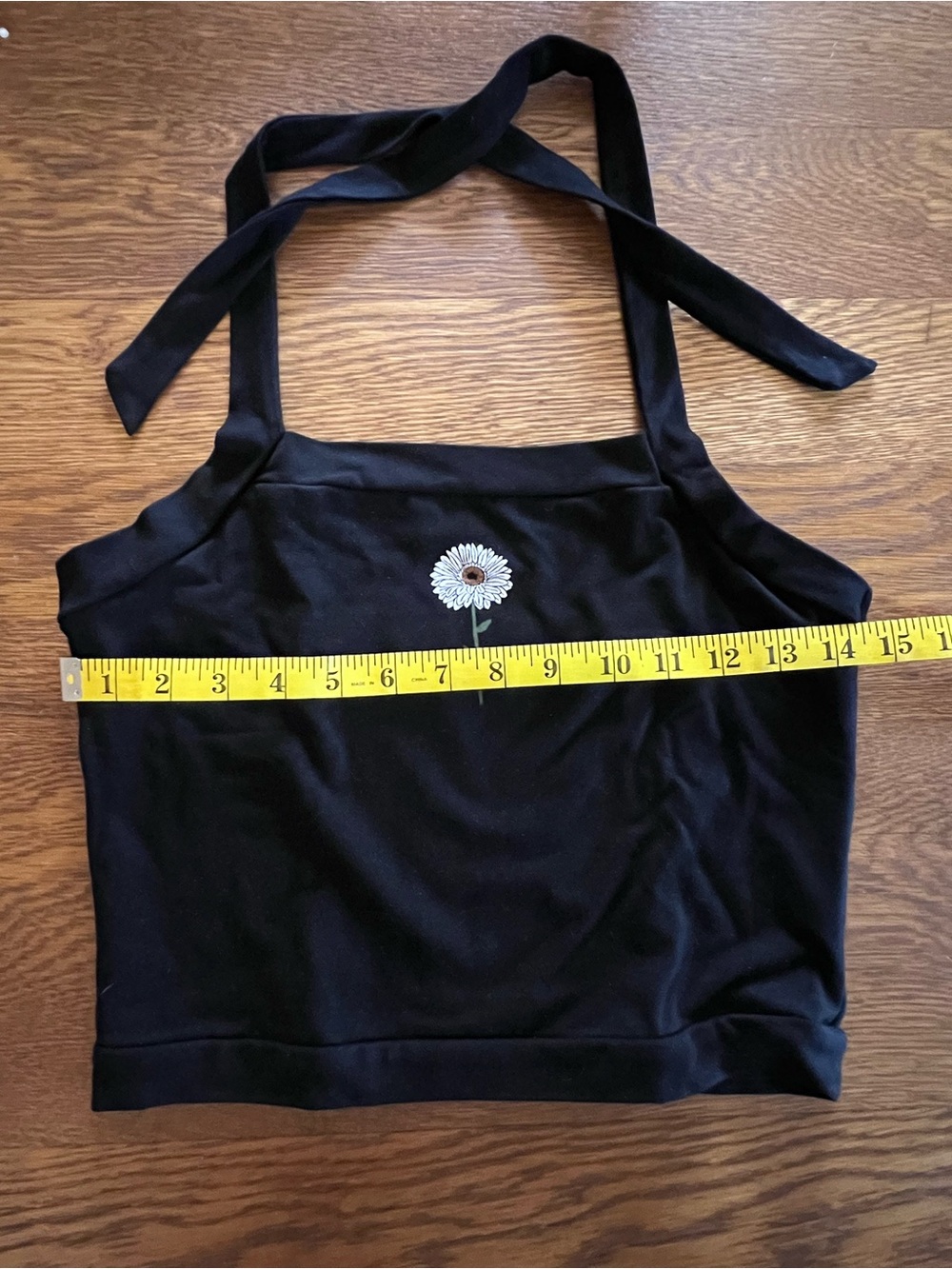 NWOT Purusha People clean fabric flower halter crop top - Picture 2 of 6